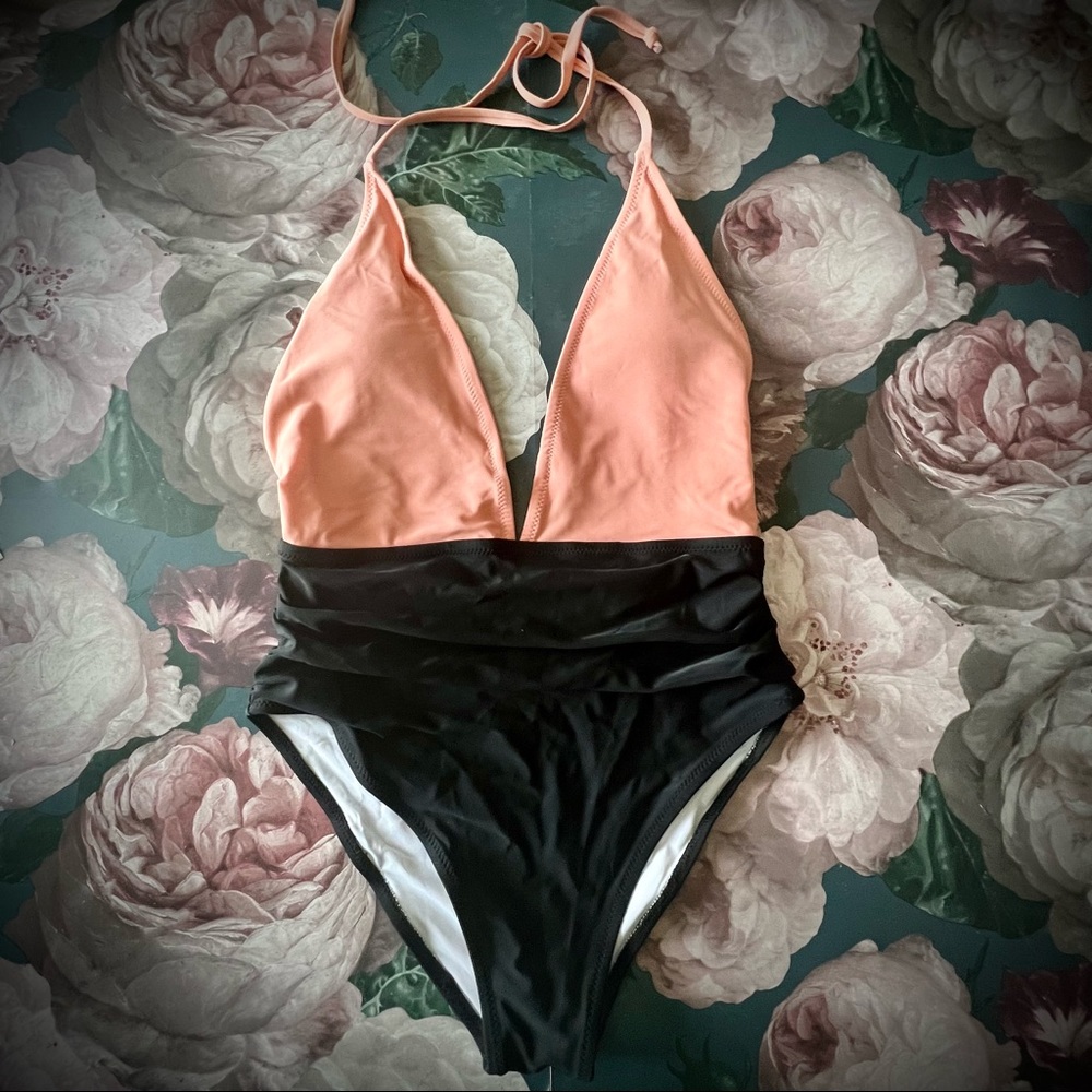Deep V plunge swimsuit
